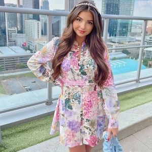 ZARA FLORAL LINEN DRESS